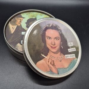 Anne Taintor Vintage Style Bitter Women Decorative Tin/ 6 Coasters  4" Across